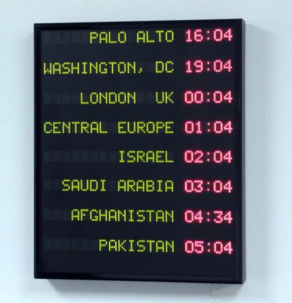 Vertical Executive Dot-Matrix 8-zone clock